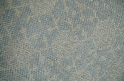 2x3 Hand Knotted Blue, Beige and Gray Traditional Persian Oushak Wool Rug | N7423 - The Rug Decor