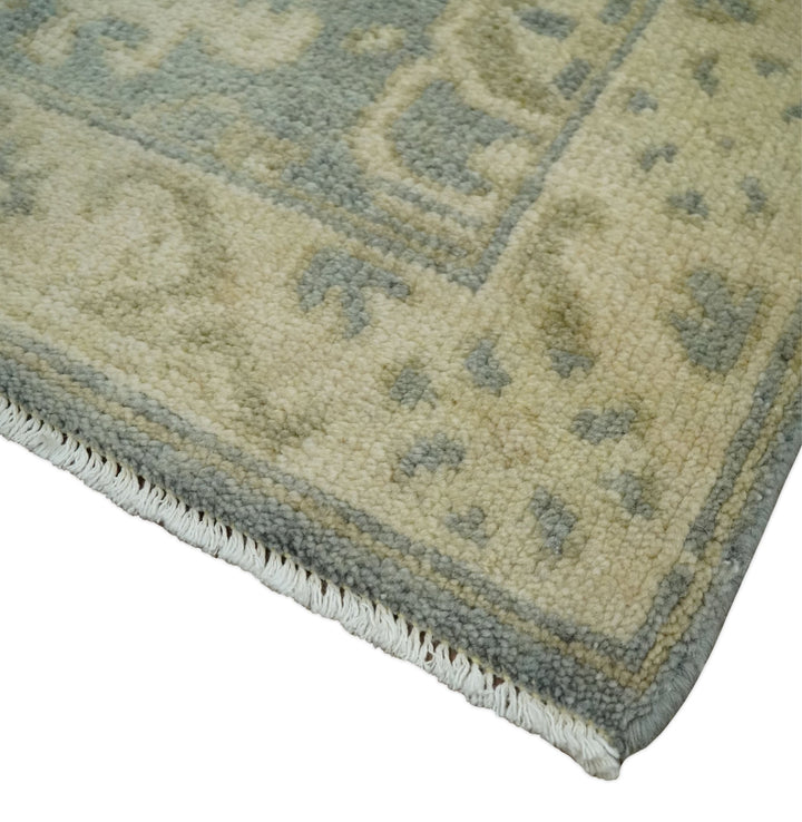 2x3 Hand Knotted Gray and Beige Traditional Persian Oushak Wool Rug | N7223 - The Rug Decor