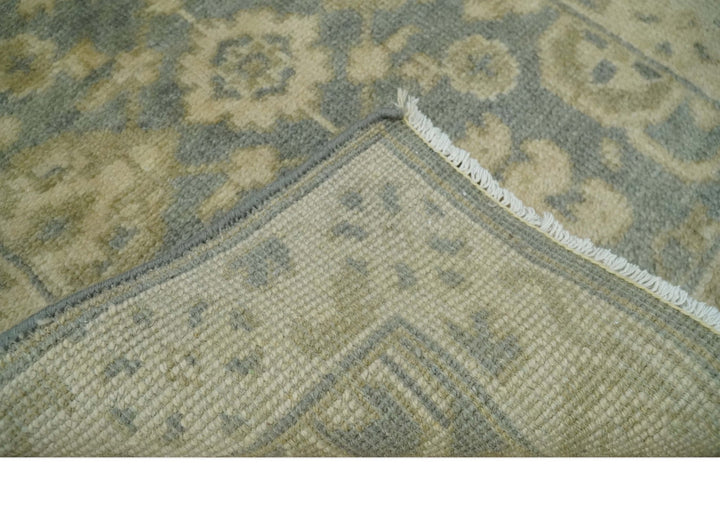 2x3 Hand Knotted Gray and Beige Traditional Persian Oushak Wool Rug | N7223 - The Rug Decor
