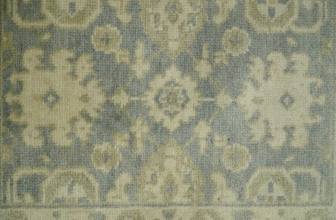 2x3 Hand Knotted Gray and Beige Traditional Persian Oushak Wool Rug | N7223 - The Rug Decor