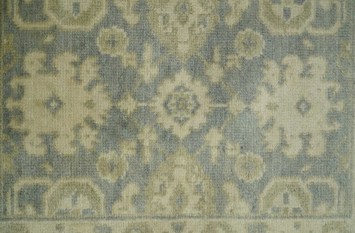 2x3 Hand Knotted Gray and Beige Traditional Persian Oushak Wool Rug | N7223 - The Rug Decor