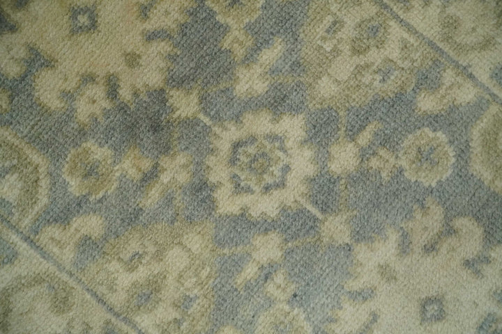 2x3 Hand Knotted Gray and Beige Traditional Persian Oushak Wool Rug | N7223 - The Rug Decor