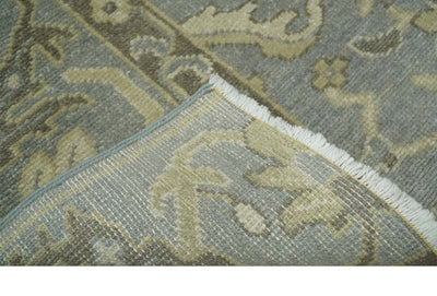 2x3 Hand Knotted Gray, Beige and Olive Traditional Persian Oushak Wool Rug | N5123 - The Rug Decor