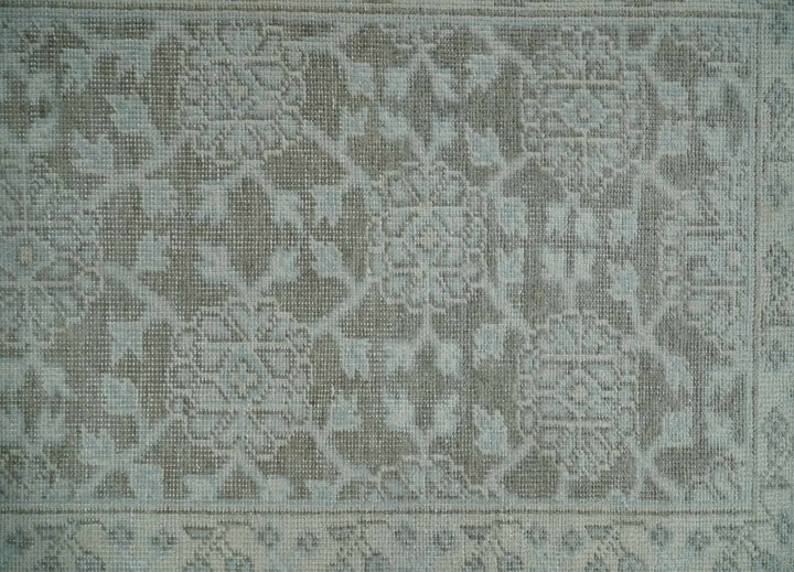 2x3 Hand Knotted Ivory and Gray Traditional Persian Oushak Wool Rug | N2623 - The Rug Decor