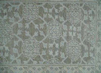 2x3 Hand Knotted Ivory and Gray Traditional Persian Oushak Wool Rug | N2623 - The Rug Decor