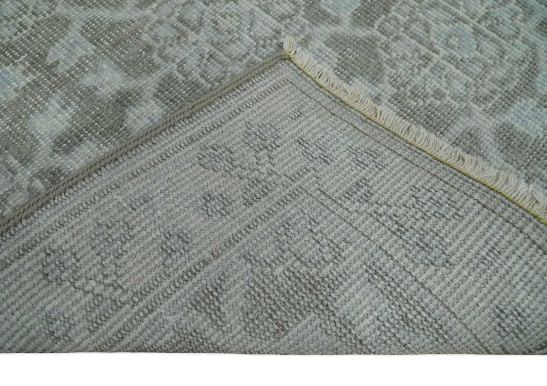 2x3 Hand Knotted Ivory and Gray Traditional Persian Oushak Wool Rug | N2623 - The Rug Decor