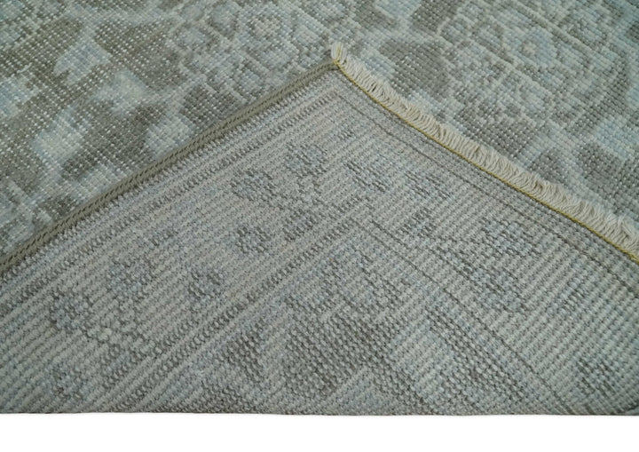 2x3 Hand Knotted Ivory and Gray Traditional Persian Oushak Wool Rug | N2623 - The Rug Decor
