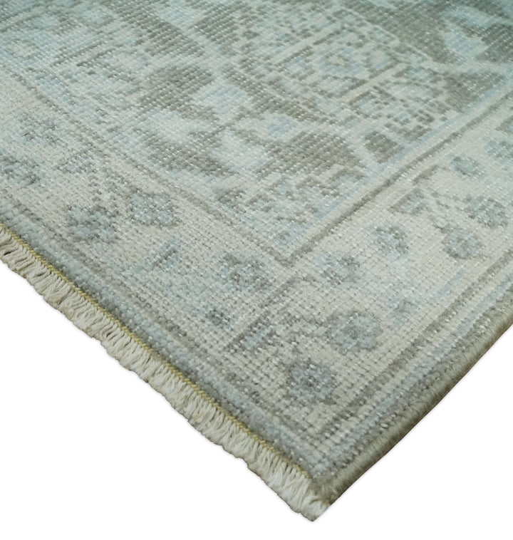 2x3 Hand Knotted Ivory and Gray Traditional Persian Oushak Wool Rug | N2623 - The Rug Decor