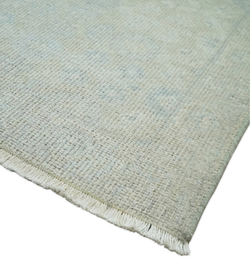 2x3 Hand Knotted Ivory and Gray Traditional Persian Oushak Wool Rug | N723 - The Rug Decor