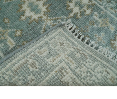 2x3 Hand Knotted Silver, Ivory and Brown Traditional Oushak Wool Rug - The Rug Decor