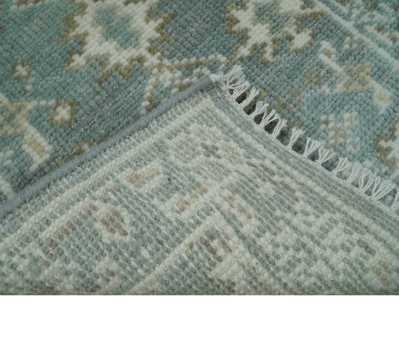 2x3 Hand Knotted Silver, Ivory and Brown Traditional Oushak Wool Rug - The Rug Decor