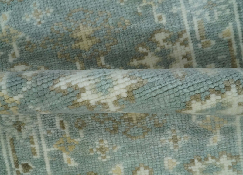 2x3 Hand Knotted Silver, Ivory and Brown Traditional Oushak Wool Rug - The Rug Decor