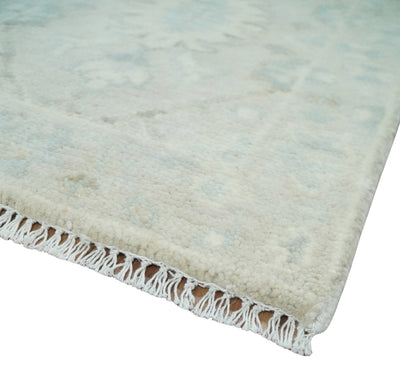 2x3 Hand Knotted Silver, Ivory and Gray Heriz Serapi Wool Area Rug - The Rug Decor