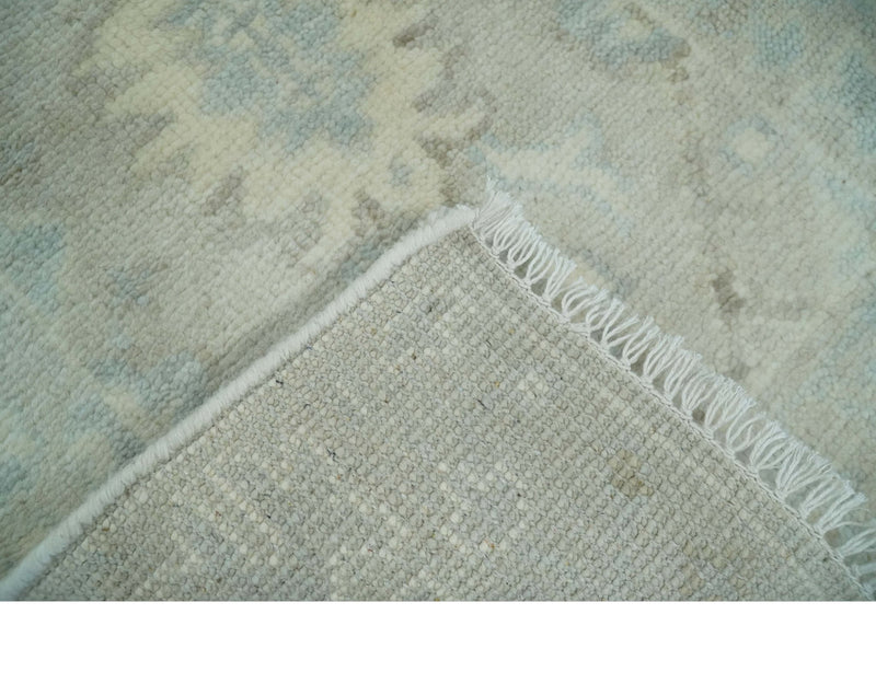 2x3 Hand Knotted Silver, Ivory and Gray Heriz Serapi Wool Area Rug - The Rug Decor