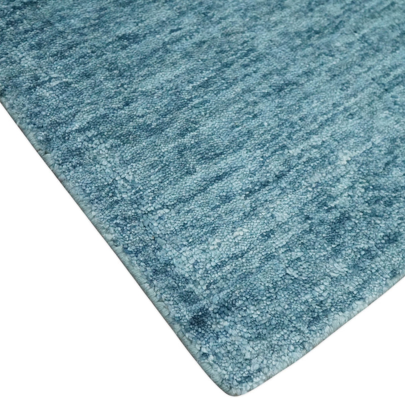 2x3 Hand Woven Solid Blue Rug, No Shedding | N8523 - The Rug Decor