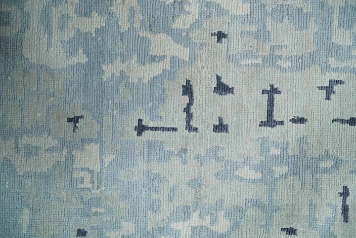 2x3 Modern Abstract Blue, Ivory and Charcoal Rug made with Bamboo silk | N5723 - The Rug Decor