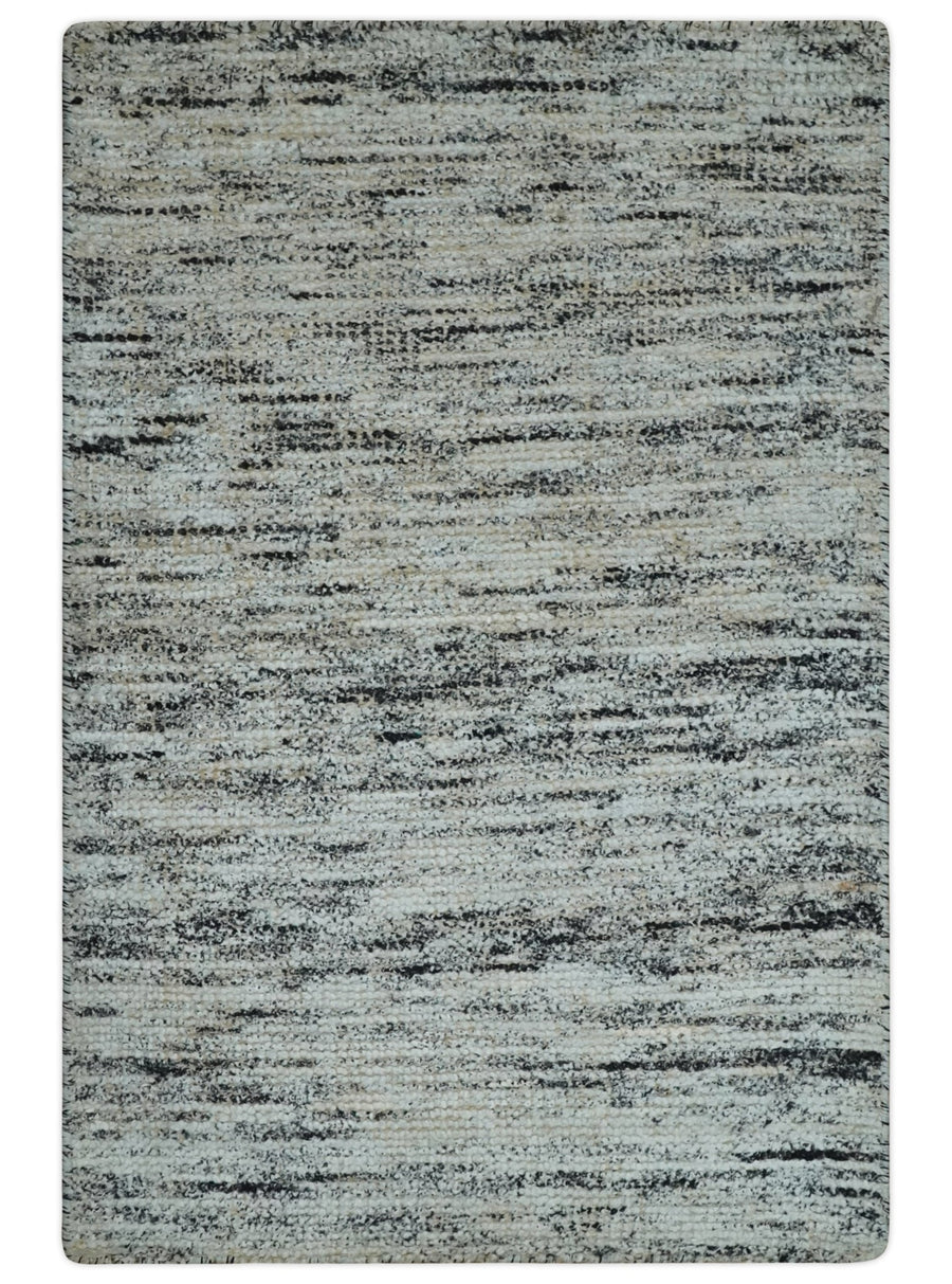2x3 Modern Abstract Charcoal and Silver Rug made with Art Silk | N4923 - The Rug Decor