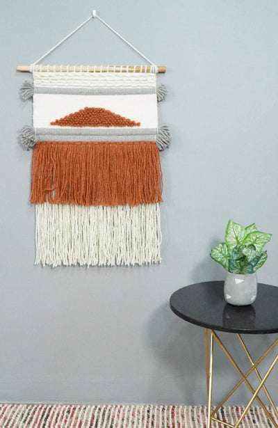 2x3 Wool Hand Woven Terracotta Boho Wall Hanging | WH3 - The Rug Decor