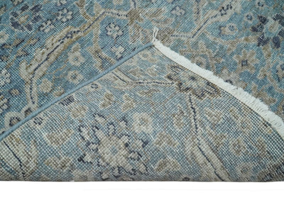 2x4 Aqua Blue and Ivory Wool Hand Knotted Traditional Vintage Antique Rug| N1424 - The Rug Decor