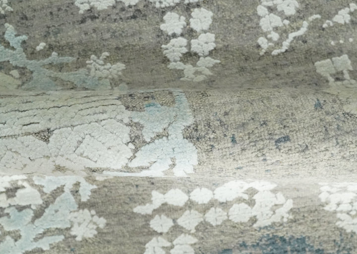 2x4 Beige, Silver and Blue Wool and Silk Hand Knotted traditional Vintage Antique Rug| N124 - The Rug Decor