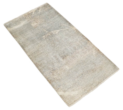 2x4 Hand Knotted Ivory and Beige Modern rug made with Art Silk| N8624 - The Rug Decor