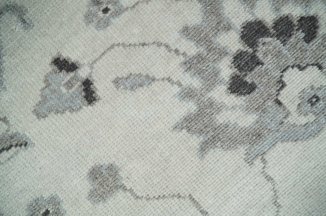 2x4 Hand Knotted Ivory and Silver Traditional Persian Oushak Wool Rug | N5224 - The Rug Decor