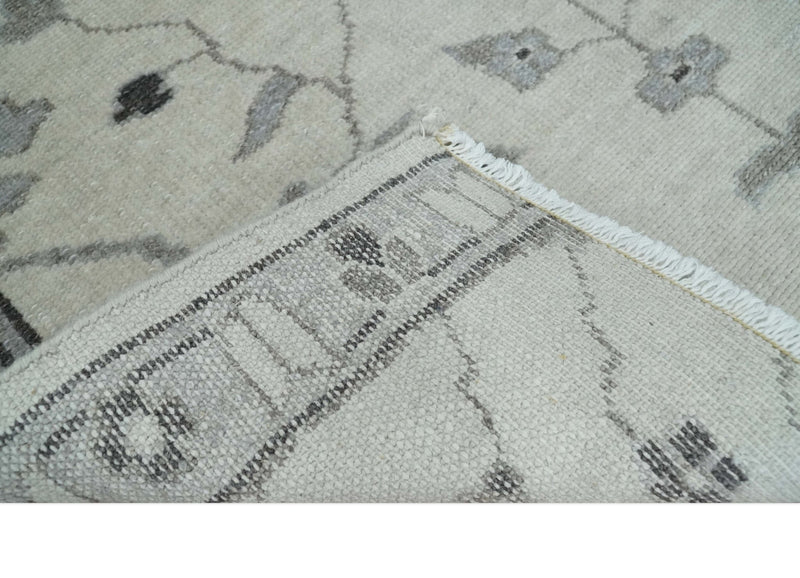 2x4 Hand Knotted Ivory and Silver Traditional Persian Oushak Wool Rug | N5224 - The Rug Decor
