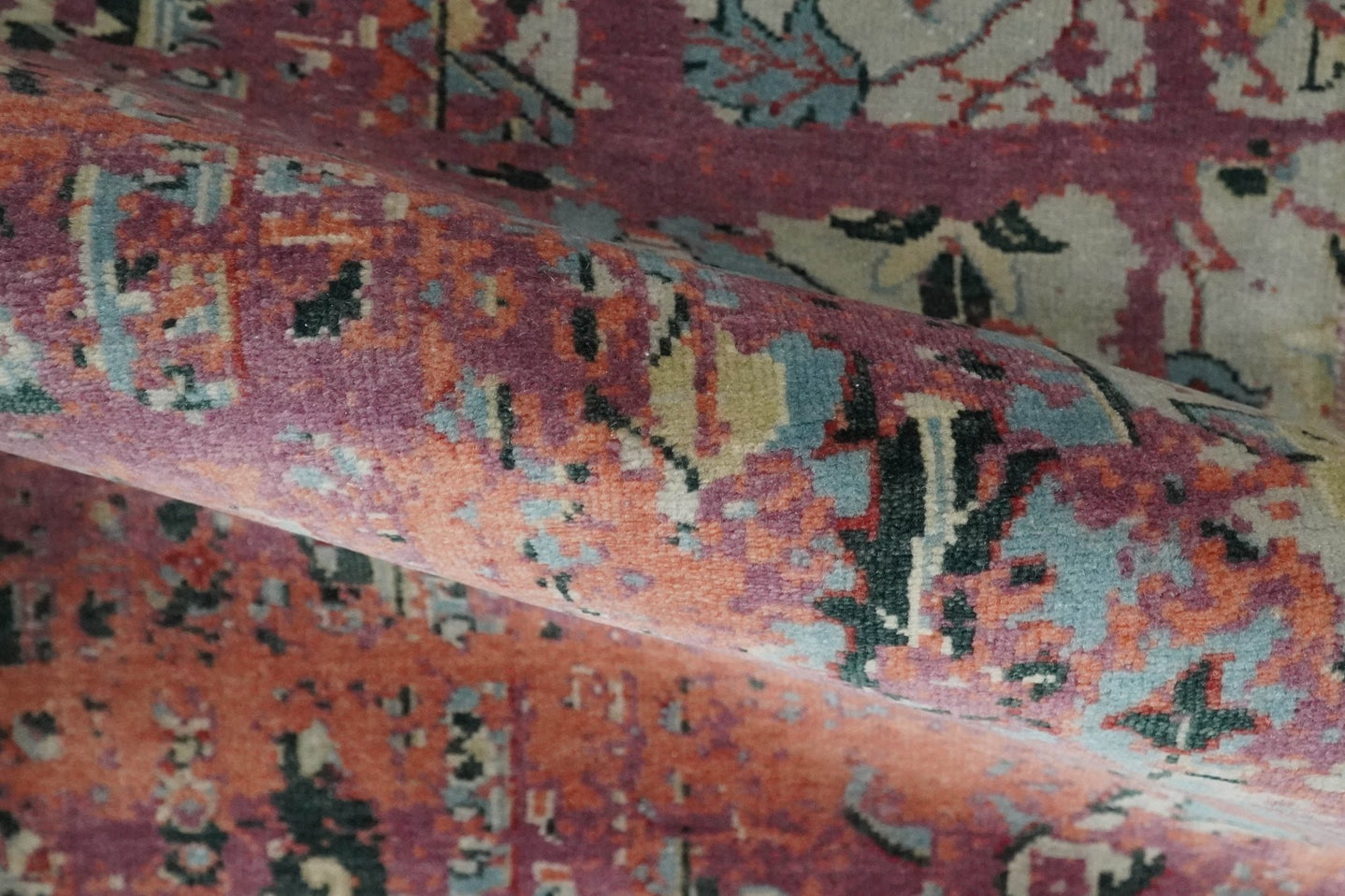 2x4 Hand Knotted Modern Abstract Peach and Ivory Wool Rug| N8424 - The Rug Decor