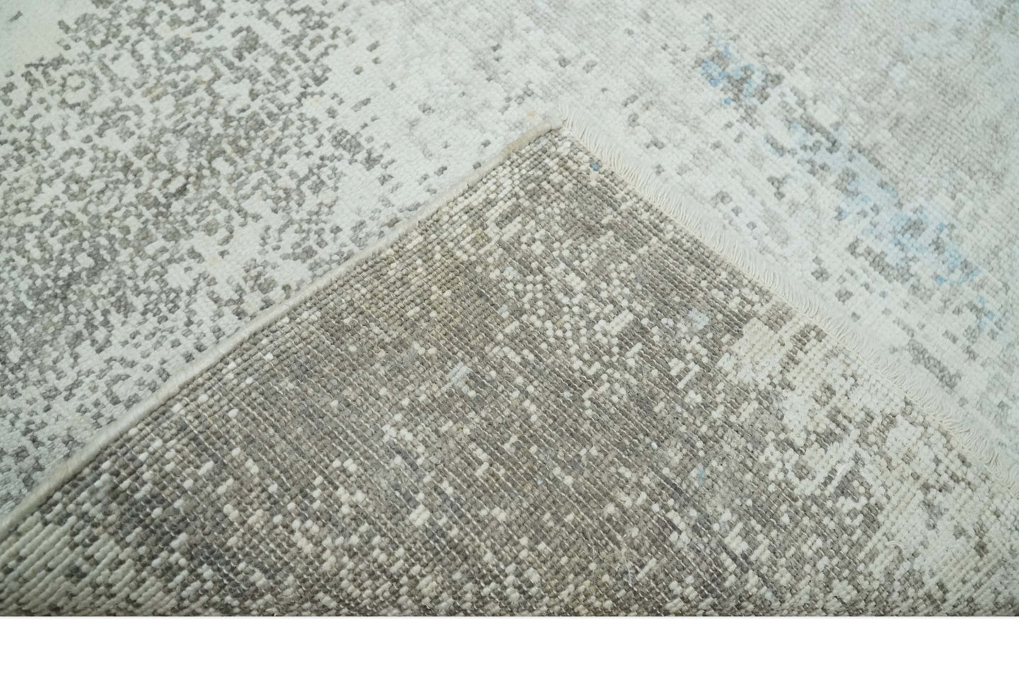 2x4 Modern Abstract Blue and Ivory Rug made with Art Silk| N4124 - The Rug Decor