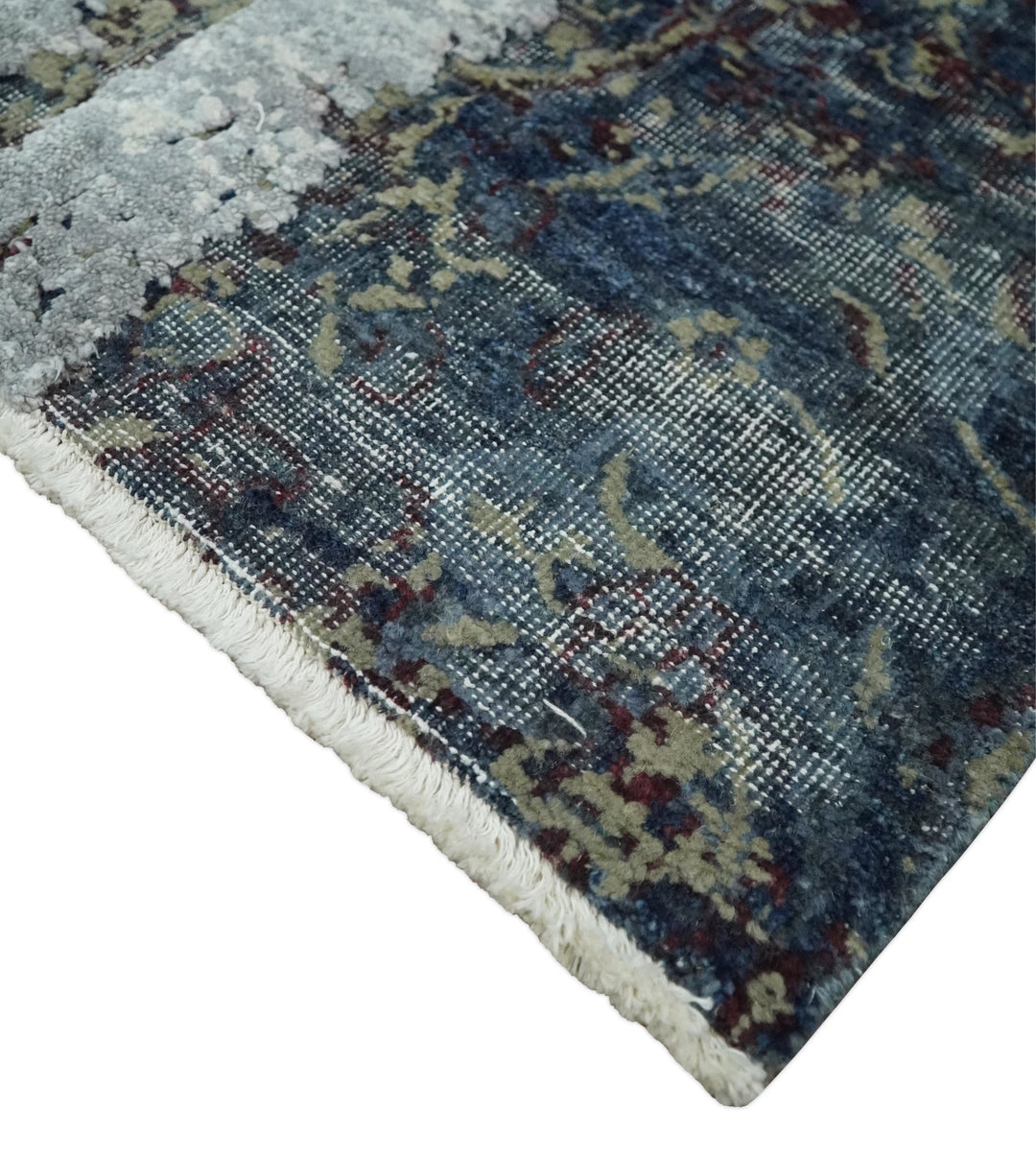 2x4 Modern Abstract Gray, Beige and Silver Wool Rug| N7724 - The Rug Decor