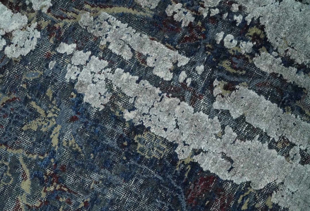 2x4 Modern Abstract Gray, Beige and Silver Wool Rug| N7724 - The Rug Decor