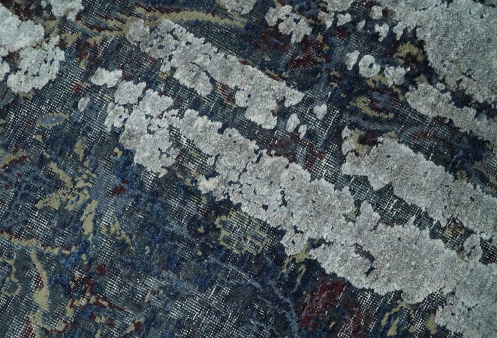 2x4 Modern Abstract Gray, Beige and Silver Wool Rug| N7724 - The Rug Decor