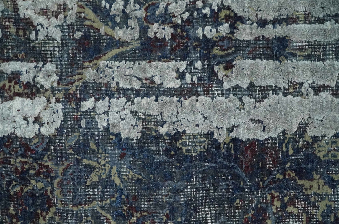 2x4 Modern Abstract Gray, Beige and Silver Wool Rug| N7724 - The Rug Decor