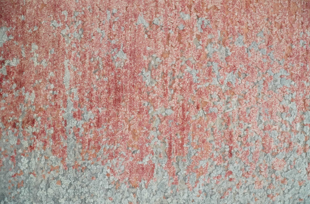 2x4 Modern Abstract Peach and Gray Rug made with Art Silk| N4024 - The Rug Decor