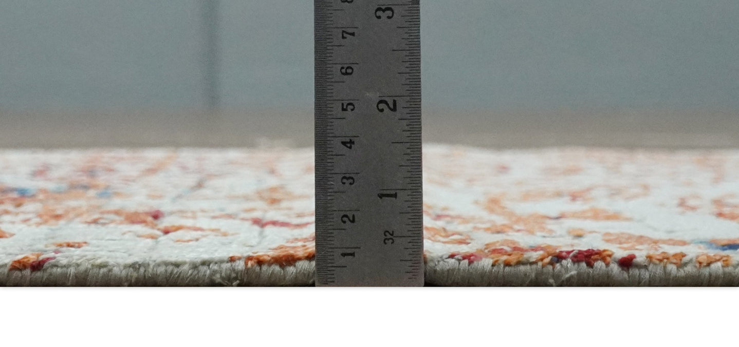 2x4 Modern Abstract Peach and Ivory Art Silk Rug| N8224 - The Rug Decor