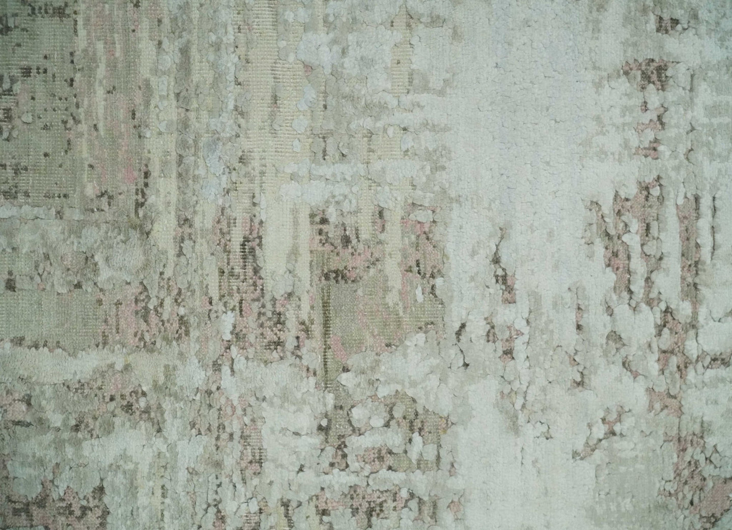 2x4 Modern Abstract Silver, Beige and Peach Rug made with Art Silk| N2124 - The Rug Decor