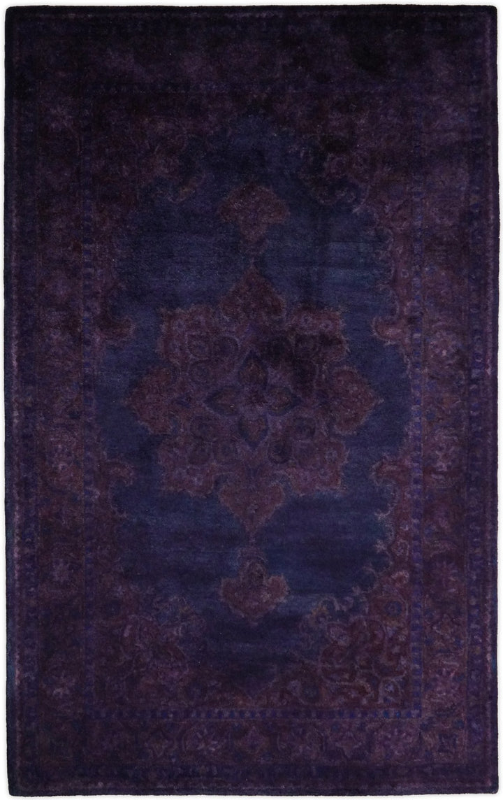 3x5, 4x6, 5x8, 6x9, 8x11 and 9x12 Blue and Purple Plum Handmade Overdyed Premium Wool Area Rug - The Rug Decor
