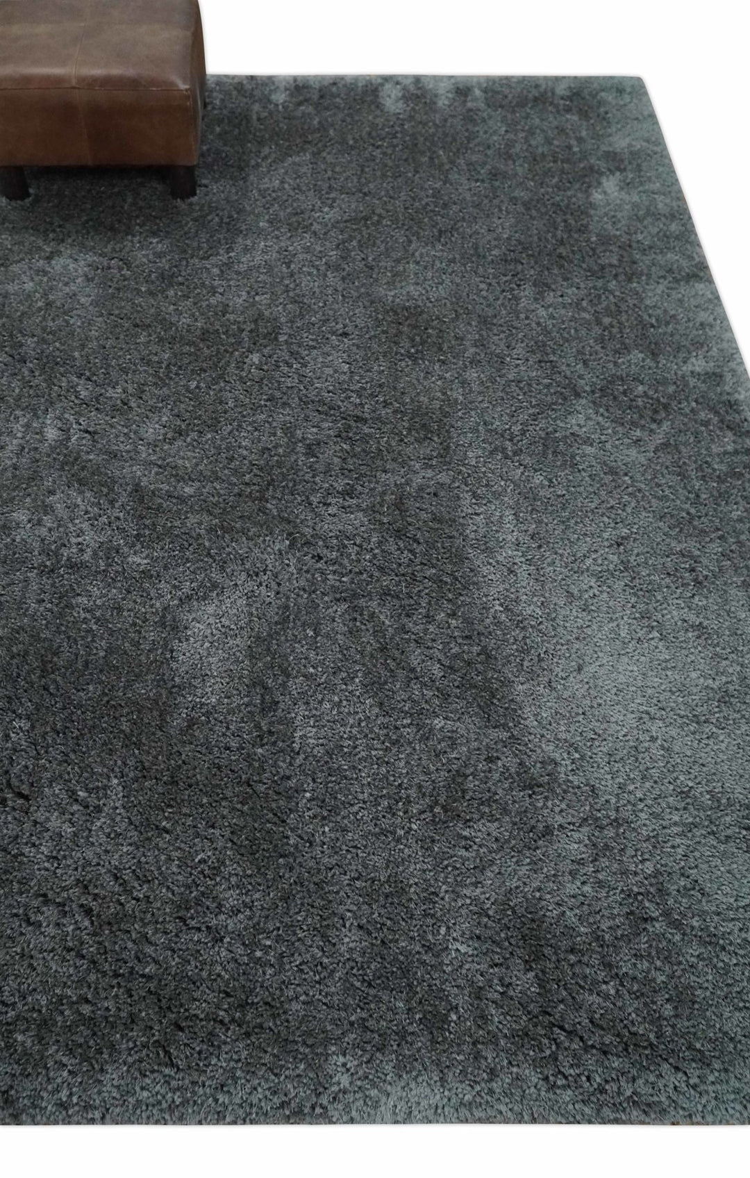 3x5, 4x6 and 5x7 Hand Woven Shag Charcoal Art Silk Soft Viscose Area Rug - The Rug Decor