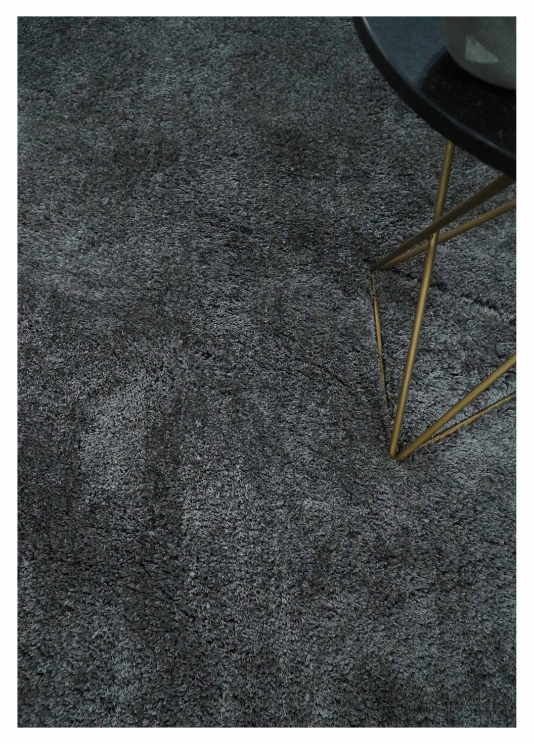3x5, 4x6 and 5x7 Hand Woven Shag Charcoal Art Silk Soft Viscose Area Rug - The Rug Decor