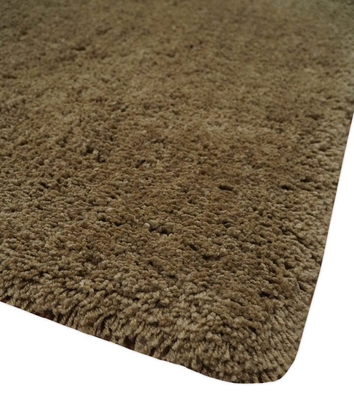 3x5, 4X6 and 5x7 Hand Woven Shag Olive Art Silk Soft Viscose Area Rug - The Rug Decor