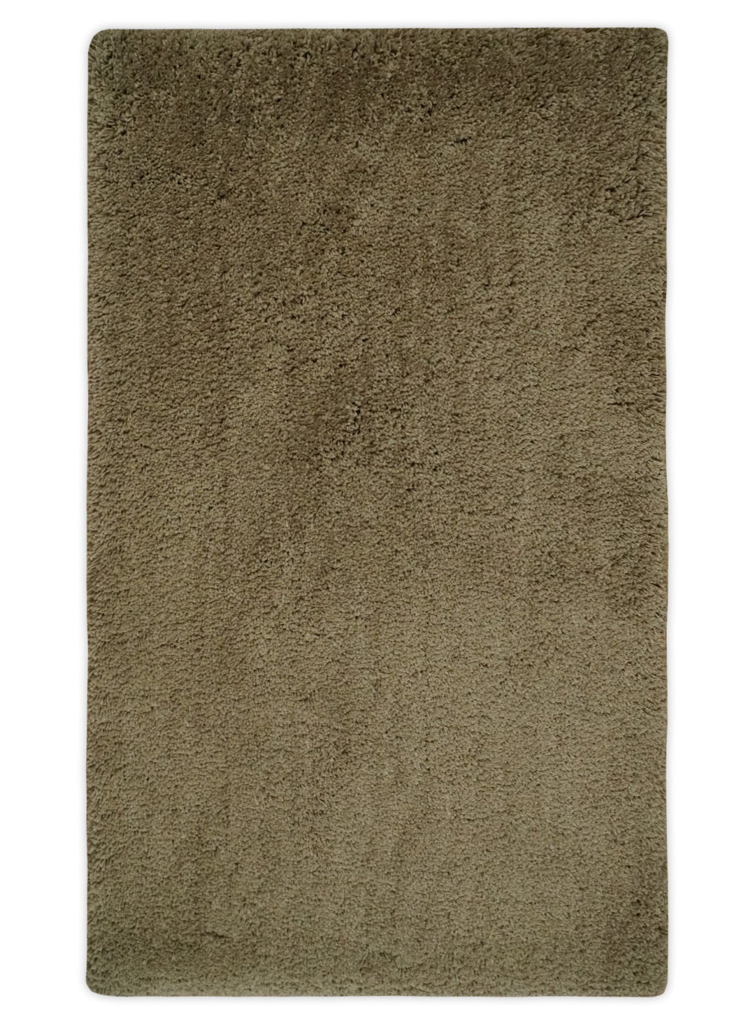 3x5, 4X6 and 5x7 Hand Woven Shag Olive Art Silk Soft Viscose Area Rug - The Rug Decor