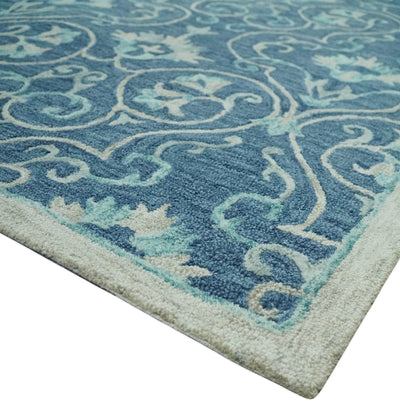3x5, 5x8, 6x9, 8x10 and 9x12 Hand Tufted Blue and Beige Persian Style Antique Oriental Wool Area Rug | TRDMA14 - The Rug Decor