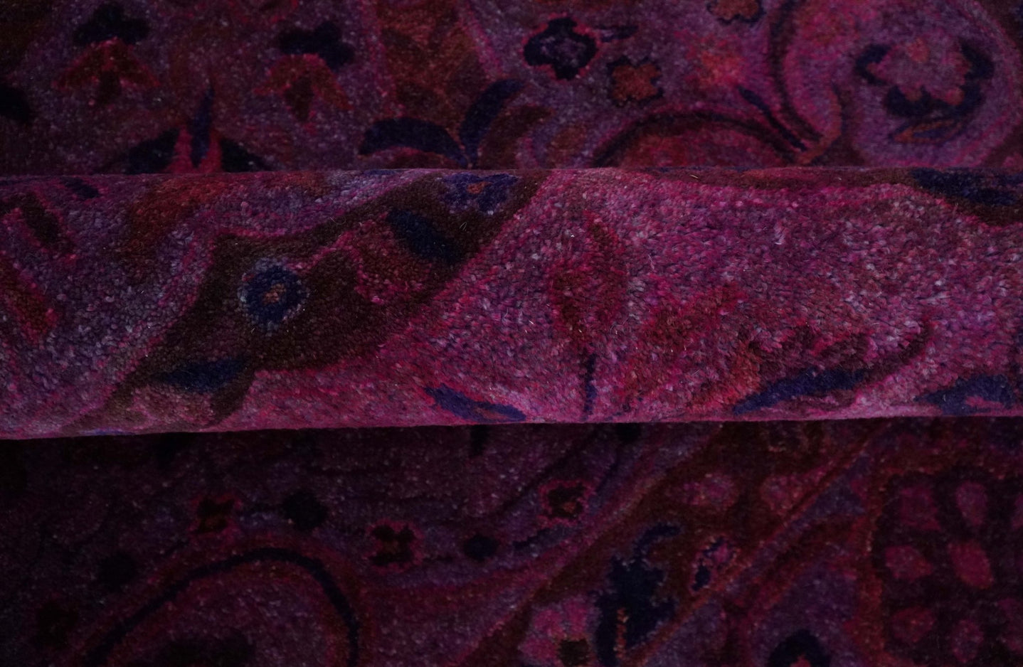 3x5, 5x8, 8x11 Pink Wine and Blue Overdyed Classic Wool Area Rug - The Rug Decor