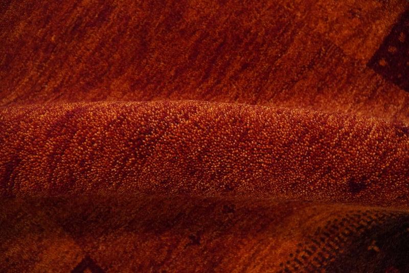 3x5 Rd and Rust Wool Hand Knotted traditional Vintage Antique Southwestern Gabbeh | TRDCP36835 - The Rug Decor