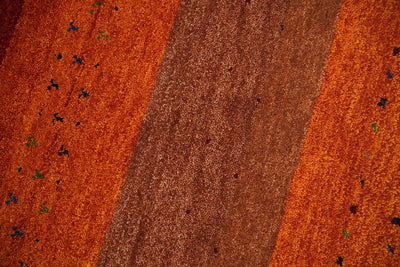 3x5 Red and Rust Wool Hand Knotted traditional Vintage Antique Southwestern Gabbeh | TRDCP36935 - The Rug Decor