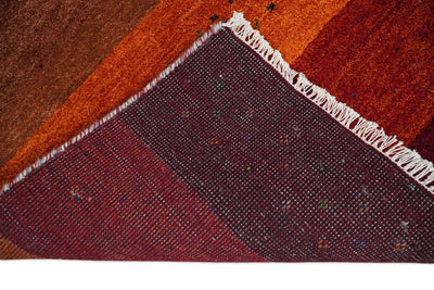 3x5 Red and Rust Wool Hand Knotted traditional Vintage Antique Southwestern Gabbeh | TRDCP36935 - The Rug Decor