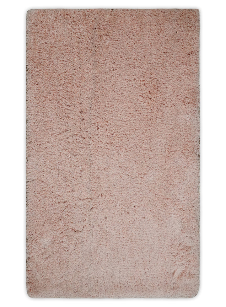 Solid Plush and Soft 3x5, 4x6 and 5x7 Hand Woven Shag Peach Area Rug | SHAG11