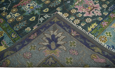 Antique  6x9, 8x10, 9x12,10x14 Hand Knotted Green Moss and Blue Traditional Turkish Vintage Oushak Wool Rug | TRDCP679