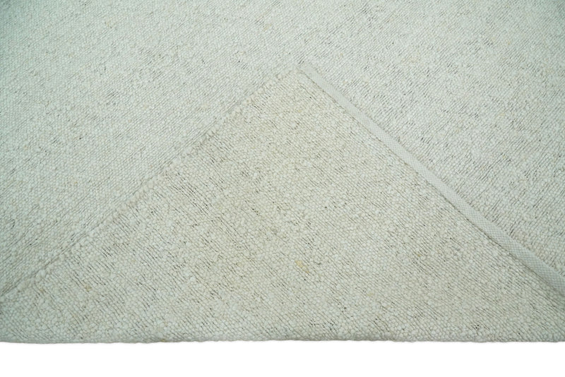 5x8, 6x9 and 8x10 Chunky Soft Flatweave Solid White Handwoven Area Rug | BER3