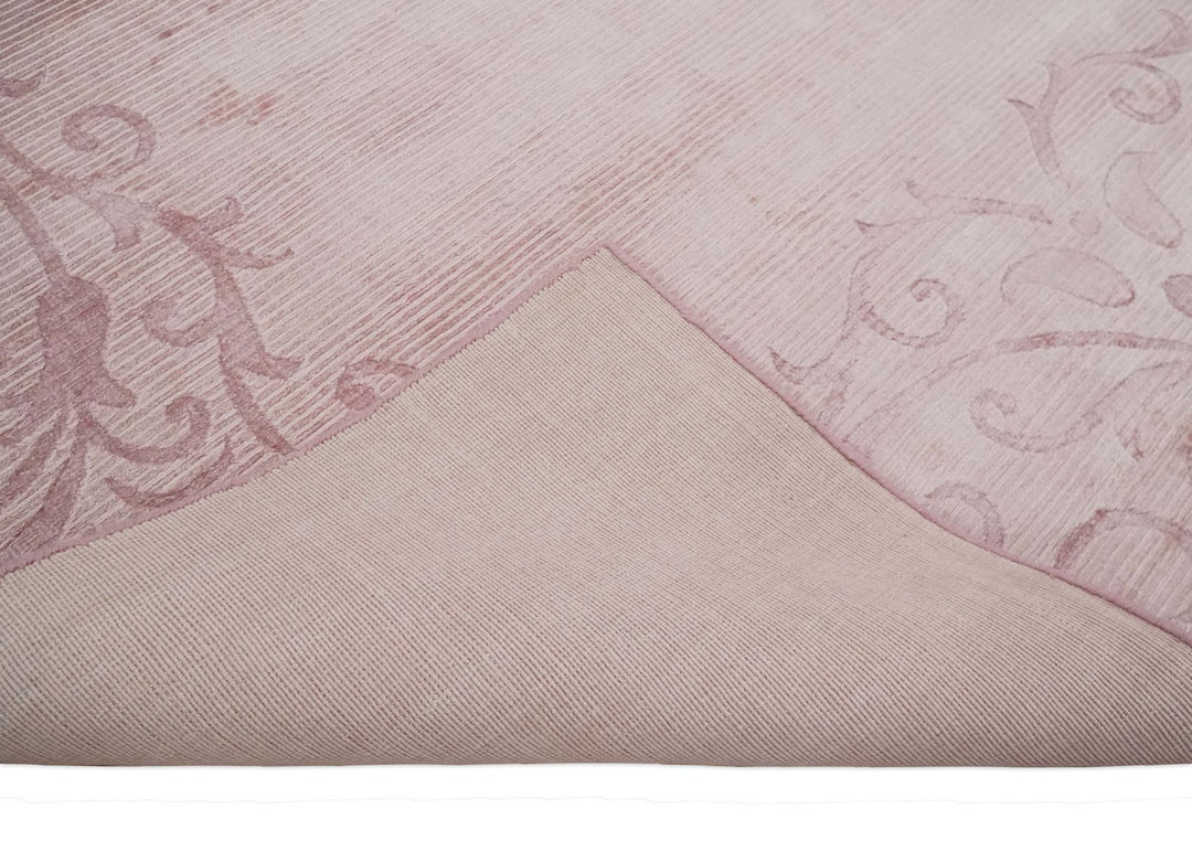 4x6 and 6x9 Hand Woven and Carved Pink Floral Art Silk Rug | KNT2 - The Rug Decor
